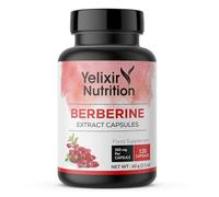Yelixir Nutrition Berberine HCL 500mg per Capsule, 120 Veg Capsules, High Strength Supplement for Healthy Heart Functions and Blood Sugar Levels