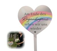 YELKOEYN Stainless Steel Grave Decoration, Weatherproof, Heart Shape Design, Love Transfering, Grave Decoration, Memorial Cemetery, Mourning Memorial Object for Lasting Respectful Honour, Grave Stake