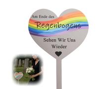 YELKOEYN Stainless Steel Grave Decoration, Weatherproof, Heart Shape Design, Love Transferring, Grave Decoration, Memorial Cemetery, Mourning Memorial Object for Lasting Respectful Honour, Grave Stake