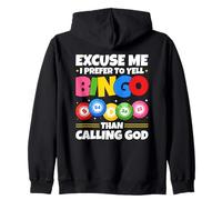 Yell Bingo Before Calling God Bingo Player Zip Hoodie