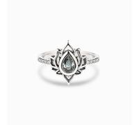 Yell FCk Lotus Ring,Lotus Flower High Polish Tarnish Resistant Zircon Inlaid Inspirational Ring,Dainty Gifts For Women (silver, 7)