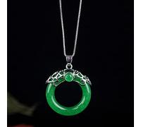 Yellcn 100% Real Green Jade Pendant With 925 Sterling Silver Pendants Necklace Add Chain Sterling Silver Jewelry Jade Necklace