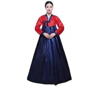 Yellcn Korean Traditional Palace Female New Year Minority Dance Performance Dress For Women Full Sleeve Hanbok Costume (Color : 4, Size : M)