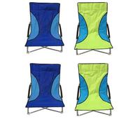 Yello 4 Nalu Folding Low Seat Beach Chair Camping Chairs - 2 Green & 2 Blue