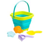 Yello 5pc Silicone Collapsible Bucket Set with Beach Moulds & Tools Toy Set