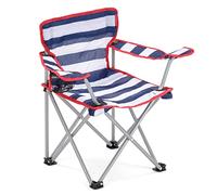Yello Kid's Folding Beach Chair Camping, Blue/White Stripe, 35 x 58 x 53 cm
