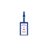 YELLO KOKO Resistant Plastic Luggage Tags France Paris Motif, White / Blue