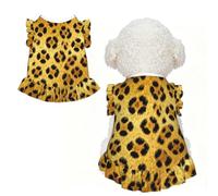 Yello Leopard print L Pet Apparel for Small Dogs-Cute Summer Outfit for Puppy, Soft Breathable Pet Clothes for Cat