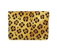Yello Leopard Print Leather Laptop Sleeve 13 Inch-Pu Leather Protective Case For Macbook, Slim Computer Bag For Daily Travel