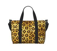 Yello Leopard Print Travel Duffle Bag-Lightweight Carry On Weekender for Men Women, Waterproof Overnight Bag for Gym Weekend Trips