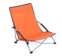 Yello Low Folding Beach Chair, Portable Camping Chair with Carry Case, Lightweight Steel Frame, Garden Deck Chair for Picnic, Travel Friendly Compact Design - Orange
