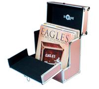 Yellodoor Retro Music - Aluminium Storage Case with Folding Front Flap for 33 RPM Vinyl Records, Easy Access to Your Rose Gold Vinyl