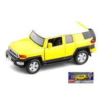 (yellow, 1/32-Size:14*6*5.5cm) 1/32 Scale Toyota Fg Cruzer Game Dicast Multi-purpose Sports Car Model With Rear Trailer Model That Can Open The Door Group As A Gift For Young Boys