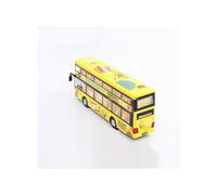 (Yellow) 1/36 Toy Car Model Hong Kong Double-decker Bus Diecast Alloy Model Base Plastic Rubber Tire Door Can
