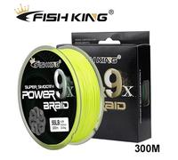 (yellow, 1.5-0.2mm-30lb) Fishing King 300M 9X Strands Braided Fishing Line Multifilament Pe Line Braided Fishing Line