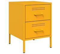 (yellow, 1 pcs) vidaXL Bedside Cabinet Nightstand Bed Table Bed Cabinet Mustard Yellow Steel