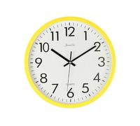 (Yellow) 10 inch Bedroom Kitchen Round Wall Clock Silent Non Ticking Sweeping Room Decors