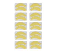 (Yellow) 10 Pairs Silicone Eyelash Extension Eye Patches Reusable Lower Lash Isolation Pads