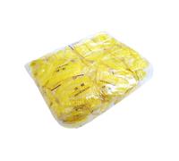 (Yellow) 100pcs Individual Package Disposable PE Bath Shower Caps Waterproof Dustproof Shower Bag Bath Protective Strip Caps for Spa Hair Salon
