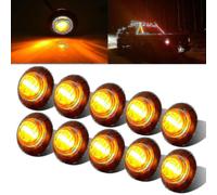 (Yellow) 10pcs Universal Side Marker Indicator Led Light Trailer Lorry Taillight Bullet Light Truck Clearanc
