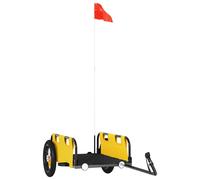 (yellow, 122 x 53 x 33 cm) vidaXL Cargo Bike Trailer Bike Wagon Trolley Cart Red Oxford Fabric and Iron