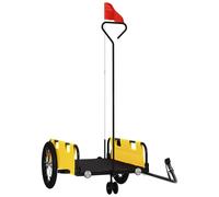 (yellow, 124 x 64.5 x 36 cm) vidaXL Cargo Bike Trailer Bike Wagon Trolley Cart Red Oxford Fabric and Iron