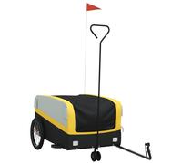 (yellow, 126 x 63 x 51 cm) vidaXL Bike Cargo Trailer Bike Cart Bicycle Cargo Trailer Bike Wagon Iron