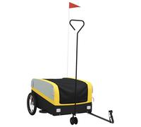 (yellow, 138 x 69 x 58 cm) vidaXL Bike Cargo Trailer Bike Cart Bicycle Cargo Trailer Bike Wagon Iron
