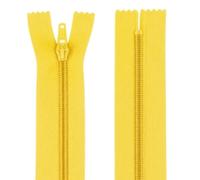 Yellow 14 Inch 35.6 cm Nylon Dressmaking Zip, Closed End, Size No #3, Auto Lock Pull, Standard Sewing & Craft Zipper - Perfect for Clothes, Bags, Cushions, Pockets & More - Giddy Square