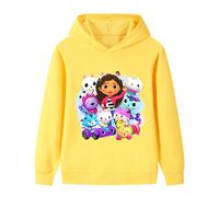 (yellow, 140cm) Gabby's Dollhouse Printed Hoodie for Middle and Large Children B1091