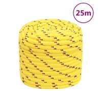 vidaXL Yellow Boat Rope - 16 mm Thickness, 25 m Length, Polypropylene Material