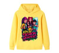 (yellow, 160cm) Kpop Demon Hunter Girls Group Middle and Large Children's Boys and Girls Hoodies Sweatshirt B1213