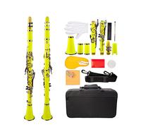 Yellow 17-Key Bb Clarinet ABS Clarinet Cupronickel Plated Nickel Kit W/Clarinet+Reeds+Strap+Case Beginner Clarinet