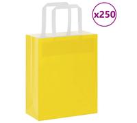 (yellow, 18 x 8 x 22 cm/ 250 pcs) vidaXL Paper Bags 250 pcs with Handles White 21x11x28 cm Paper Grocery Bag