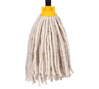 Jazooli Mop Heads Replacement - Commercial & Household Wet & Dry Mops for Cleaning Floors, Kitchen, Bathroom - Colour Coded Yarn Floor Mops, Heavy Duty Mop Head - 1 x Yellow