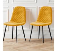 (Yellow, 2) 2/4/6x Dining Chairs metal Legs Home office