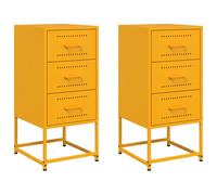 (yellow, 2 pcs) vidaXL Bedside Cabinets Nightstand Bed Table Bed Cabinet 2 pcs Black Steel