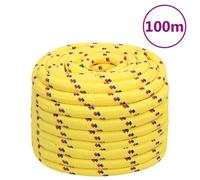 vidaXL Boat Rope in Bright Yellow - 20 mm Polypropylene Rope with High Strength, Ideal for Sailing, Camping and Fishing - 100 m Coil