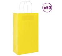 (yellow, 21 x 11 x 36 cm) vidaXL Paper Bags 50 pcs with Handles Brown 15x8x21 cm Grocery Paper Gift Bag