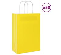 (yellow, 22 x 11 x 31 cm) vidaXL Paper Bags 50 pcs with Handles Brown 15x8x21 cm Grocery Paper Gift Bag