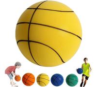 (Yellow, 24CM) The Handleshh Silent Basketball,silent Basketball Dribbling Indoor,uncoated High Density Foam Ball Safe Quiet Basketball