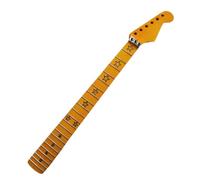 Yellow 25.5" Guitar Neck 22 Fret Maple Fingerboard Star Inlay Locking Nut Replacement Parts