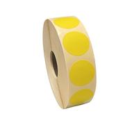Yellow 25mm Diameter, Circle Direct Thermal Labels 1,000 per roll Qty: 20 Rolls. Compatible with Citizen, Zebra, Brother, Toshiba & Many More