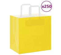 (yellow, 26 x 17 x 25 cm/ 250 pcs) vidaXL Paper Bags 250 pcs with Handles White 21x11x28 cm Paper Grocery Bag