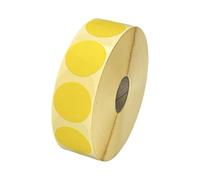 Yellow 30mm Diameter Circular Labels, 2 Rolls / 2,000 per roll, Permanent Adhesive, Compatible with Zebra, Citizen, Munbyn, TSC, etc Label Printers (30mm Diameter, 2, Count)