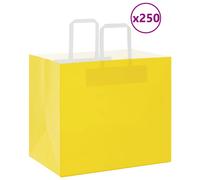 (yellow, 32 x 22 x 28 cm/ 250 pcs) vidaXL Paper Bags 250 pcs with Handles White 21x11x28 cm Paper Grocery Bag