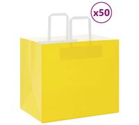 (yellow, 32 x 22 x 28 cm) vidaXL Paper Bags 50 pcs with Handles White 54x15x49 cm Paper Grocery Bag