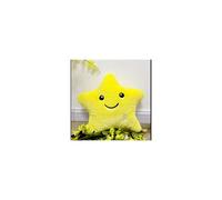 (Yellow) 34 cm LED Luminous Light Up Pillow Smile Star Glow Plush Waist Cushion