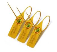 Yellow 380mm Plastic Security Seals. High Strength Numbered Tags Pull Ties Anti-Tamper (100)