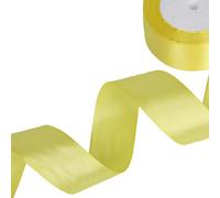 (yellow, 38mm 25yards) 25Yard Satin Ribbons for Wedding Birthday Party Gift Wrapping Christmas Halloween Festival Supplies DIY Crafts Ribbon